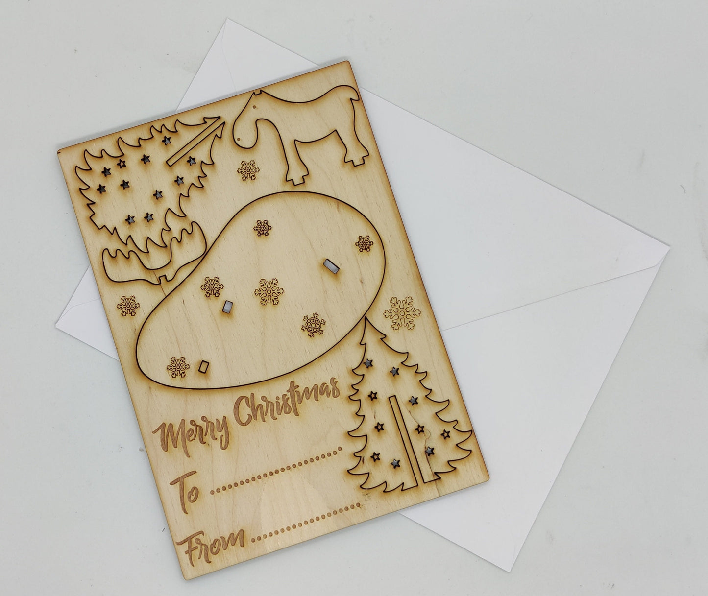 Moose Christmas Card Model made from Wood